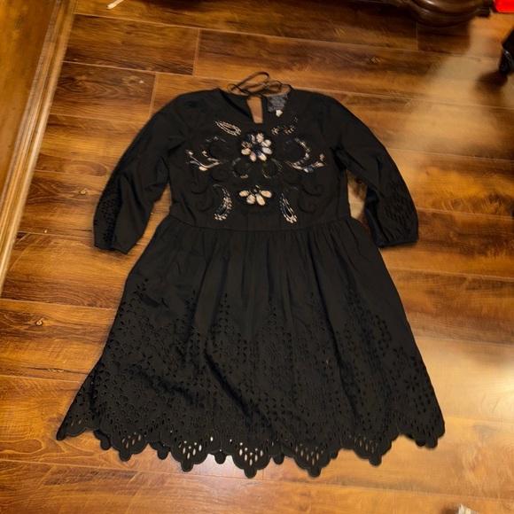 Johnny Was Dresses & Skirts - Johnny Was Jade EYELET MINI DRESS Black Size XS